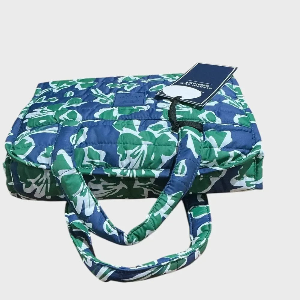 Dabney Lee Hanging Travel Organizer Makeup Toiletry Bag Blue Floral NWT