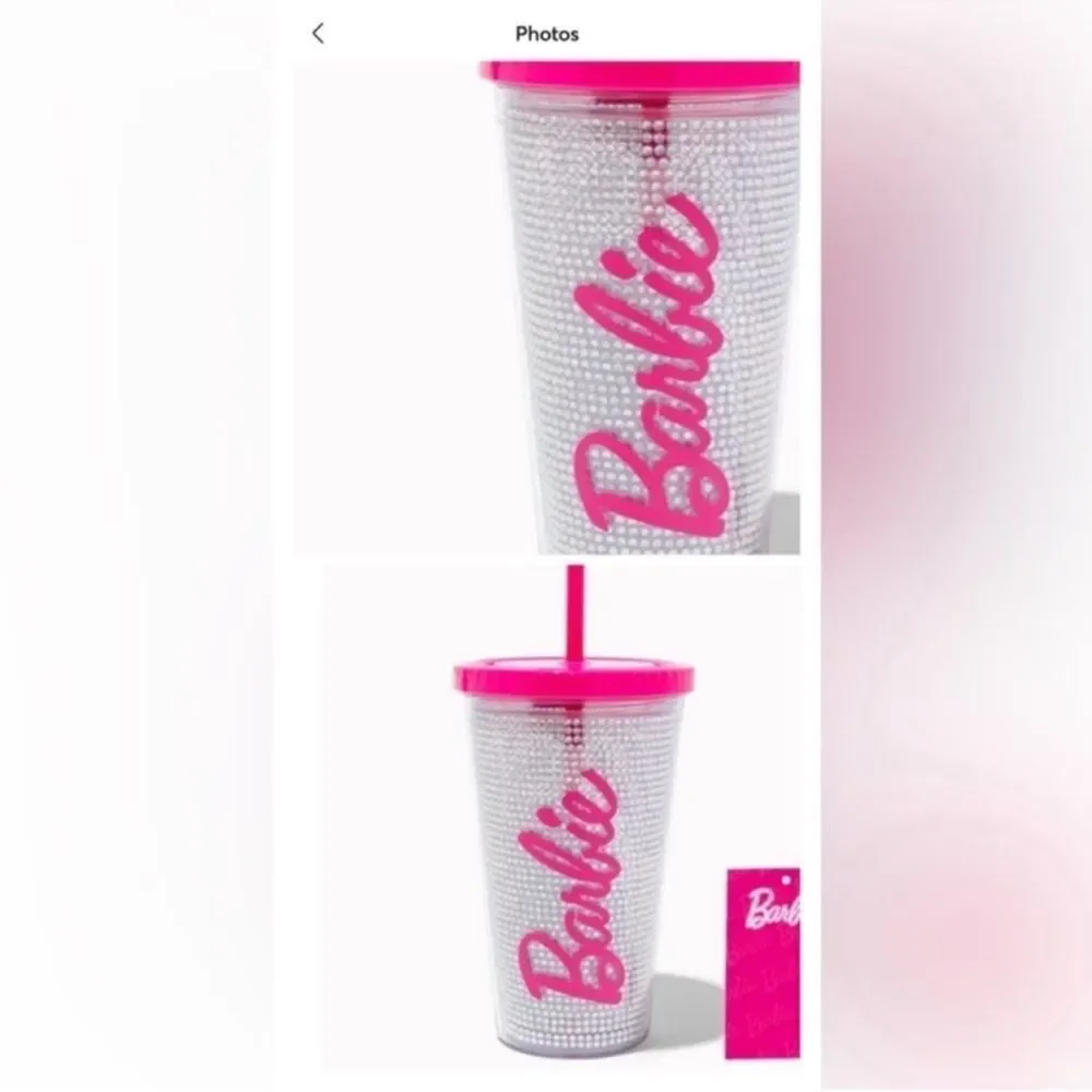 NWT Barbie Silver Rhinestone Tumbler