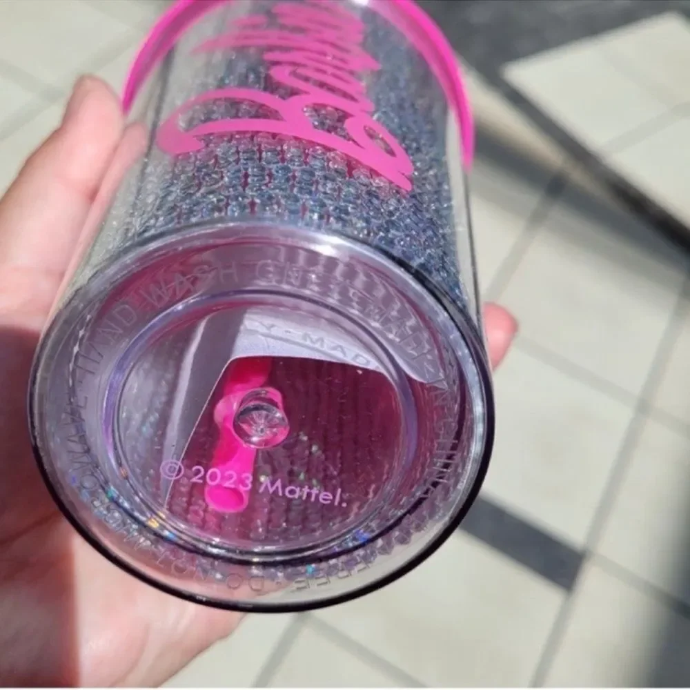 NWT Barbie Silver Rhinestone Tumbler