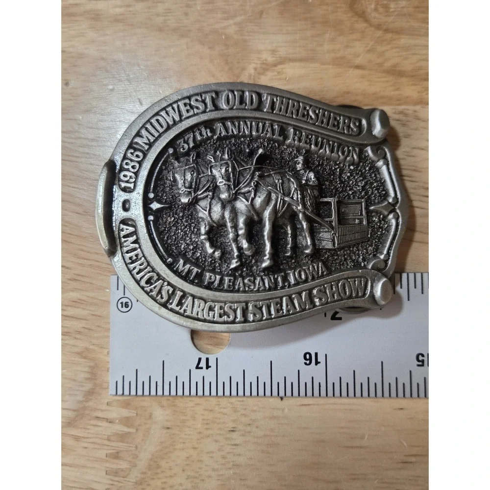 1986 Midwest Old Threshers Reunion Limited Edition Belt Buckle Iowa #321