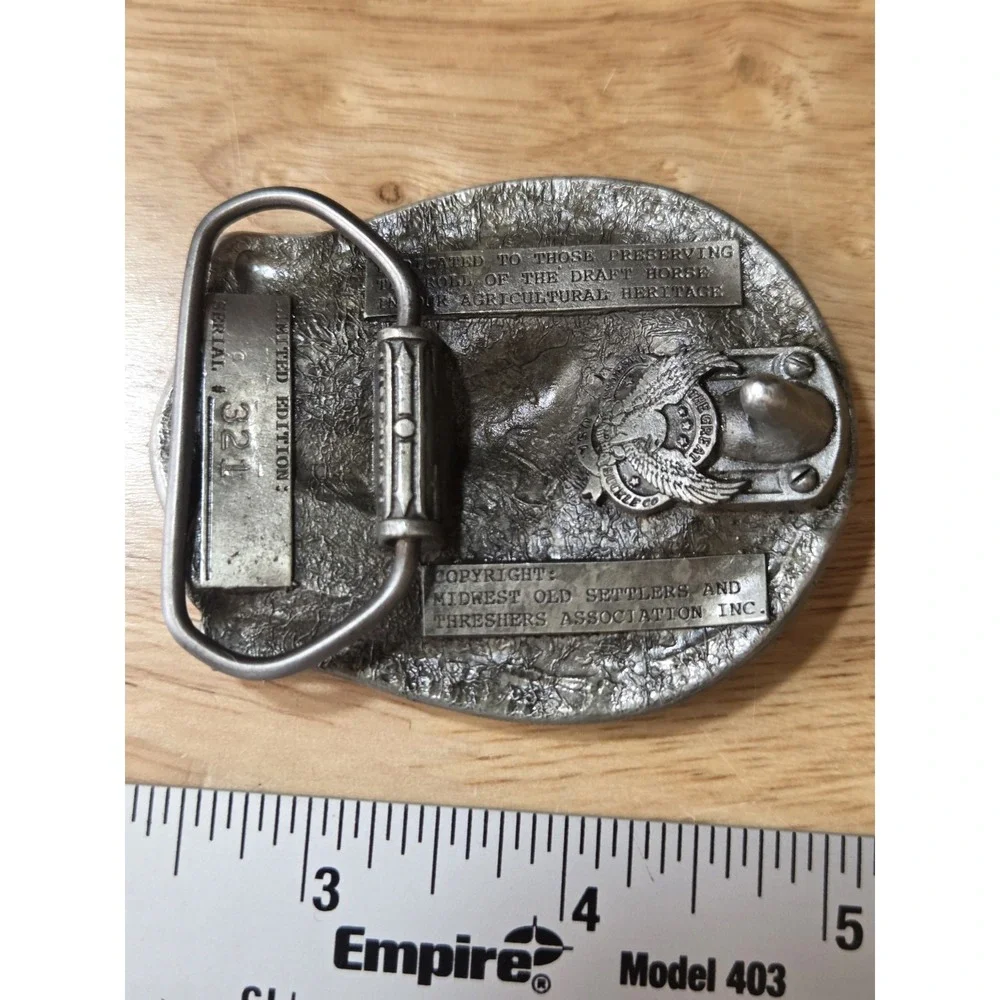 1986 Midwest Old Threshers Reunion Limited Edition Belt Buckle Iowa #321
