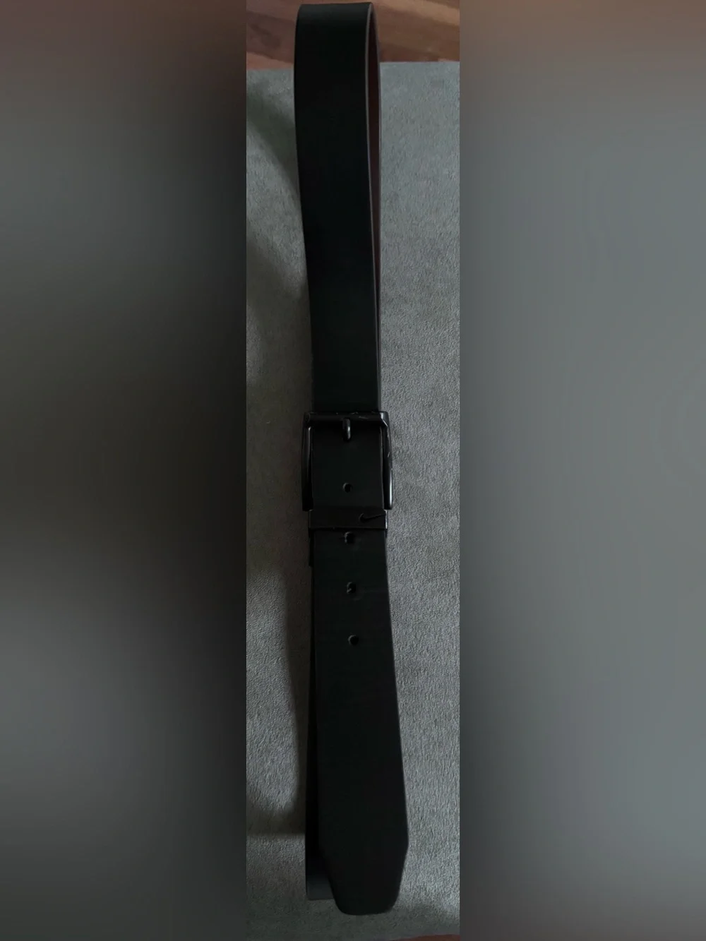 Nike Black Smooth Faux Leather Men's Belt with Matte Buckle