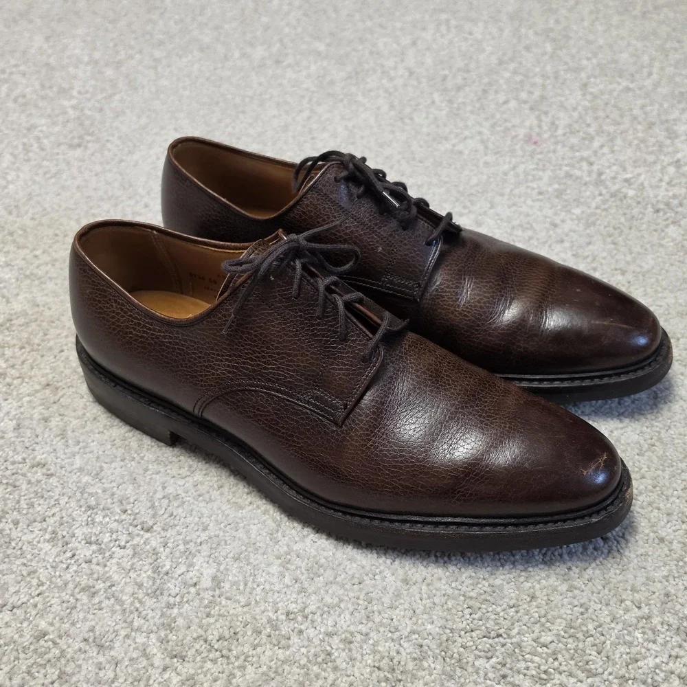 Crockett & Jones Ashdown Dark Brown Country Calf Grain Leather Derby Shoes 10D
