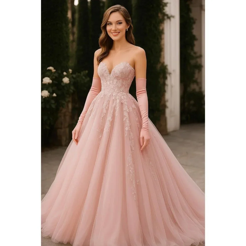Women's Long Satin Gloves Baby Pink Stretchy Upper Arm Length Costume Design