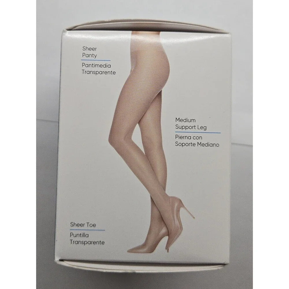 L'eggs Sheer Energy Medium Support Sheer Panty Compression Tights Nude Size B