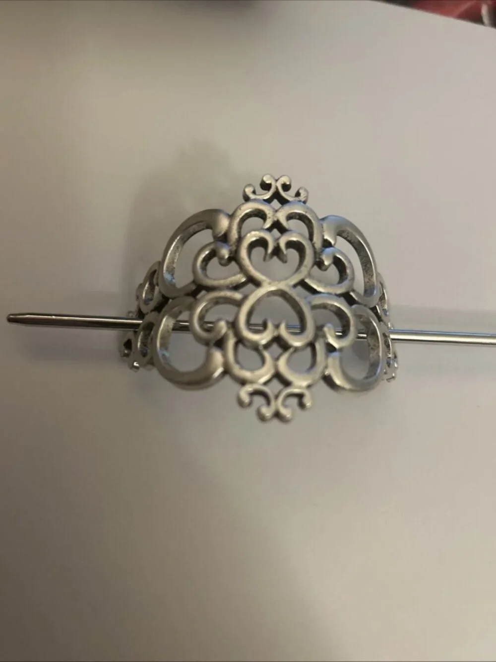 Celtic Hair Barrette Clip Silver Zinc Alloy Celtic Medieval Hearts Eternal Love