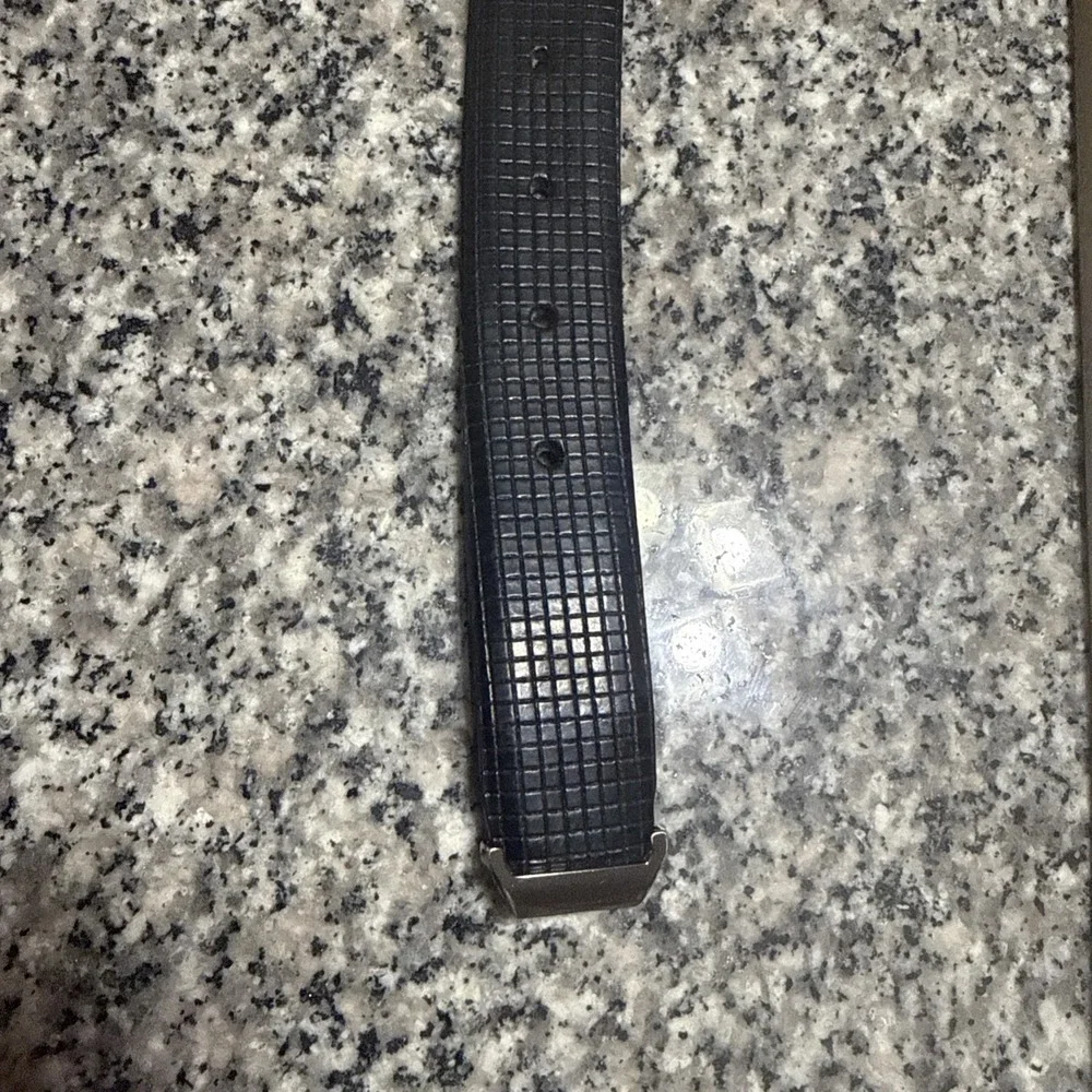 Giorgio Danieli Men's Genuine Italian Black‎ Leather Belt Size 40 Silver Buckle