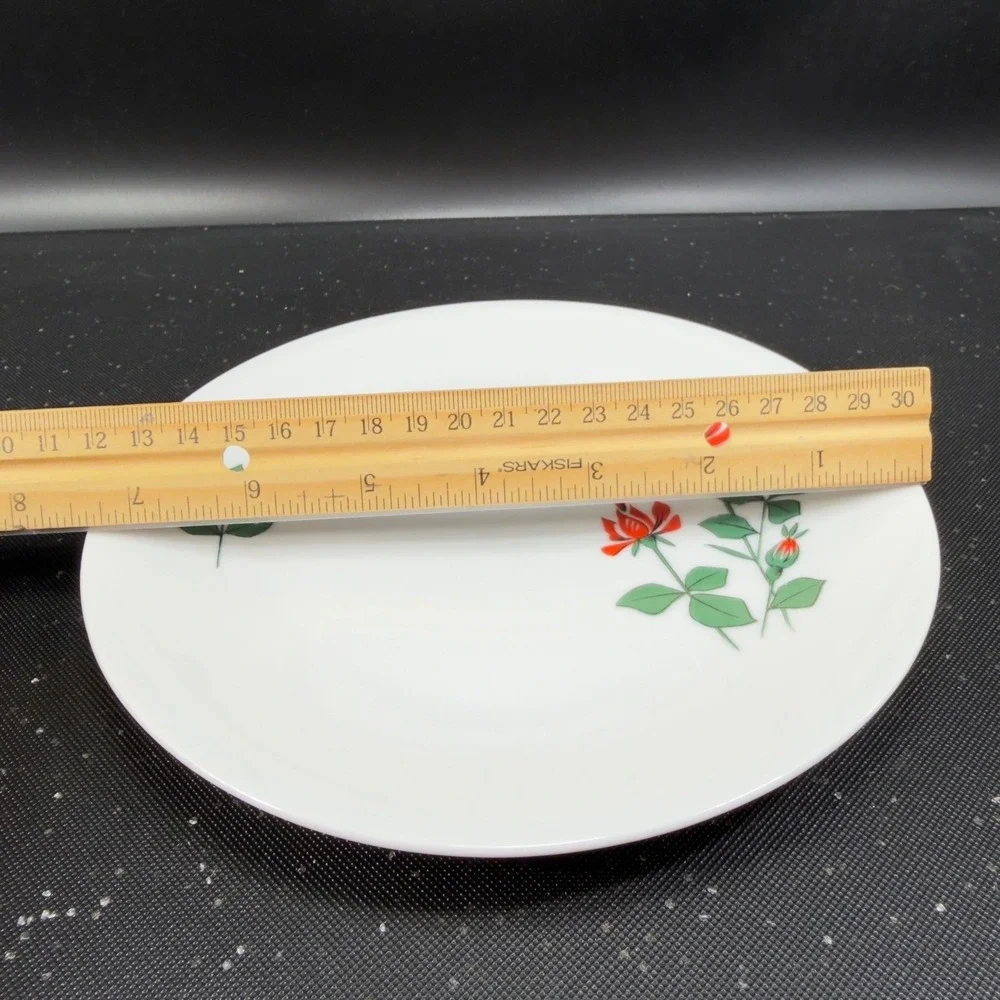 Seltmann‎ Weiden Bavaria Red Rose Porcelain Plates Dishes Set of 2 Germany Decor