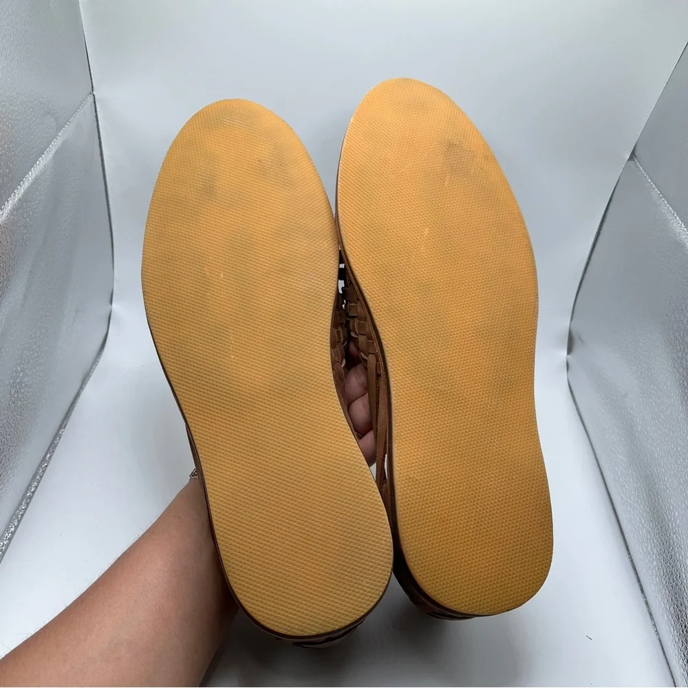 NIB Nisolo Brown Woven Leather Huarache Sandals