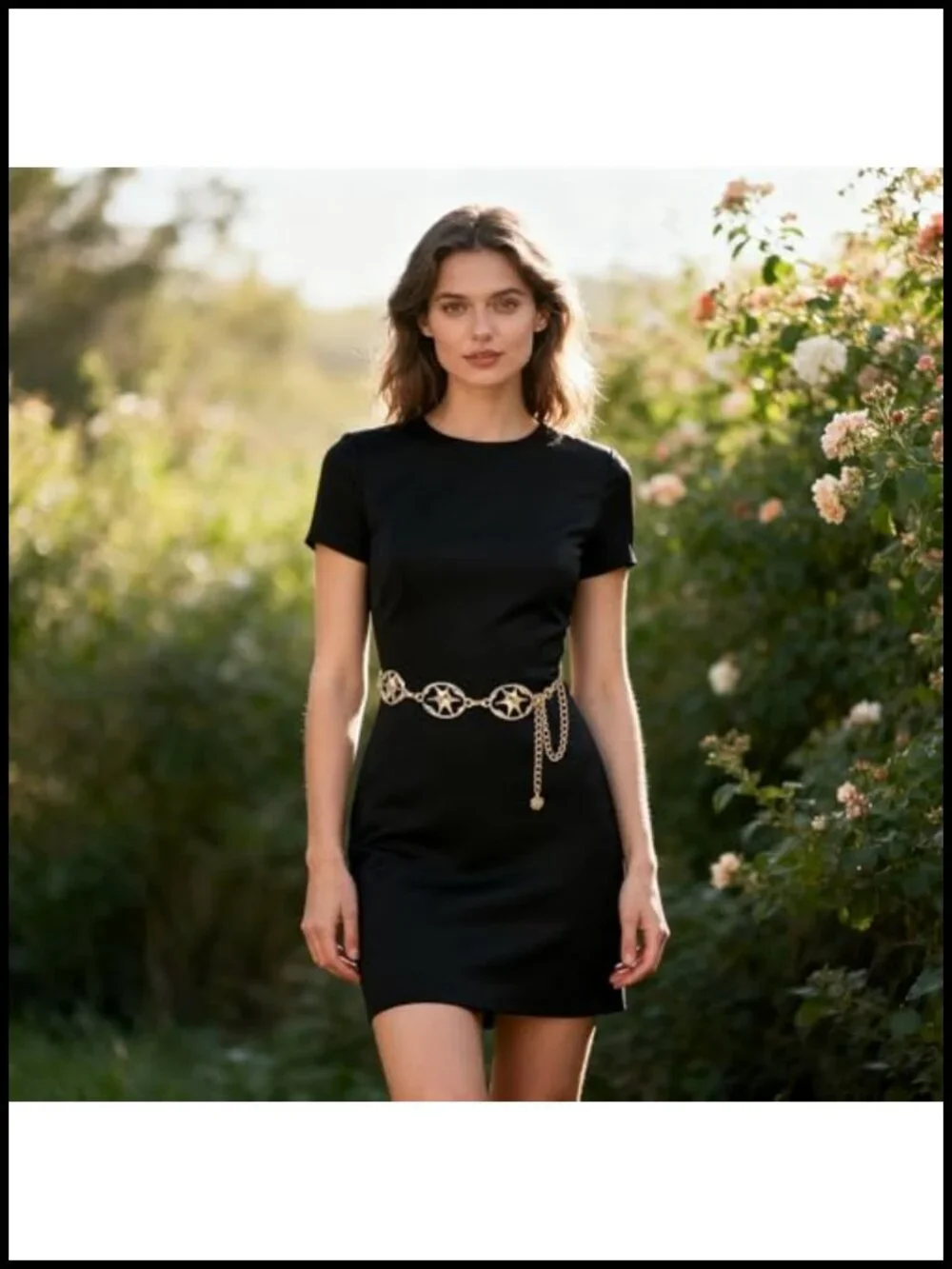 Metal Waist Chain Belt Gold Link Belt for Dresses