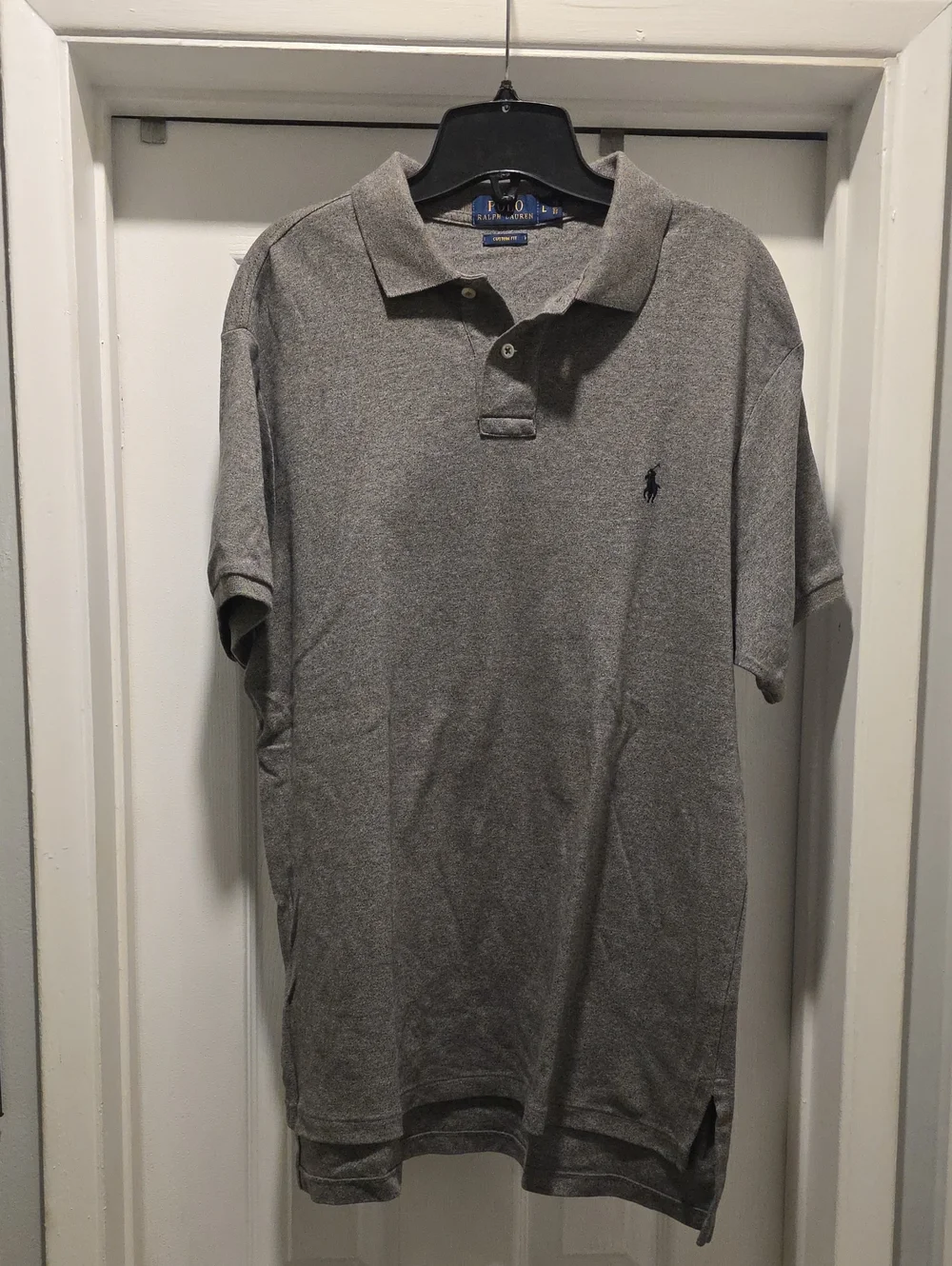 Ralph Lauren Men's Heather Grey Polo with Embroidered Pony