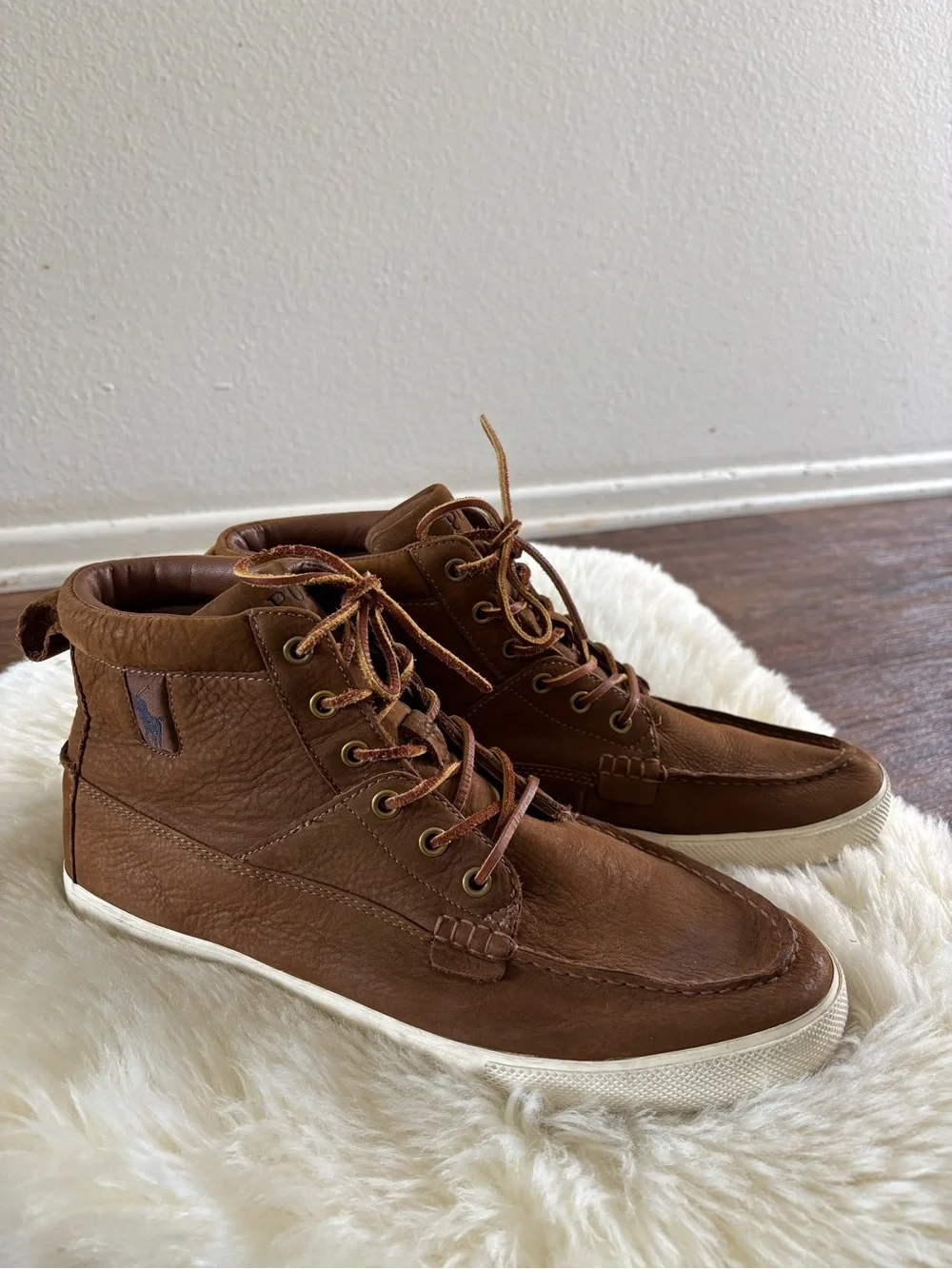 Polo Ralph Lauren Travis/Tedd Chukka Boots Brown Leather High Top Sneaker 11D