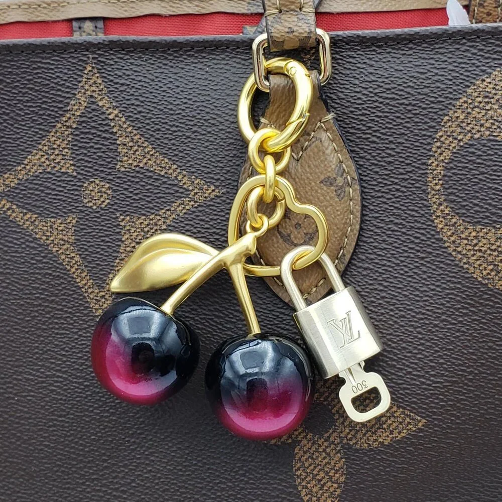 Authentic Louis Vuitton Lock & Key with Unbranded Apple Charm, Keychain