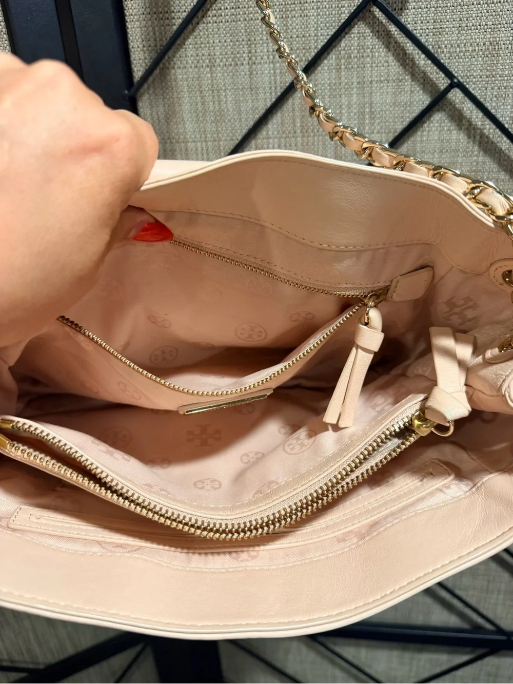 Tory Burch Fleming Soft Convertible Shoulder Bag Blush Pink Quilted Leather