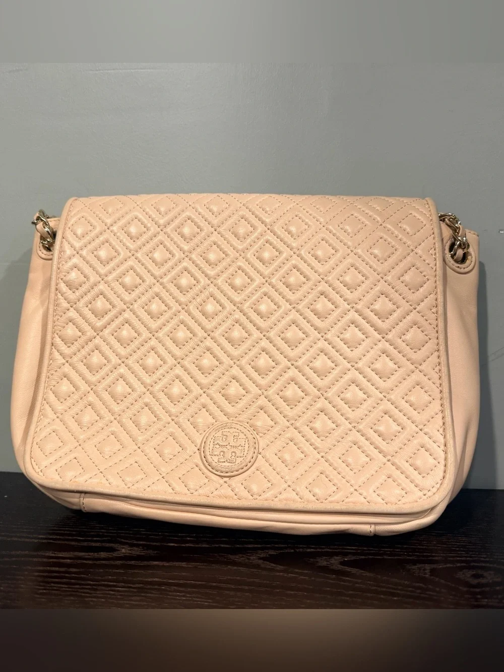 Tory Burch Fleming Soft Convertible Shoulder Bag Blush Pink Quilted Leather
