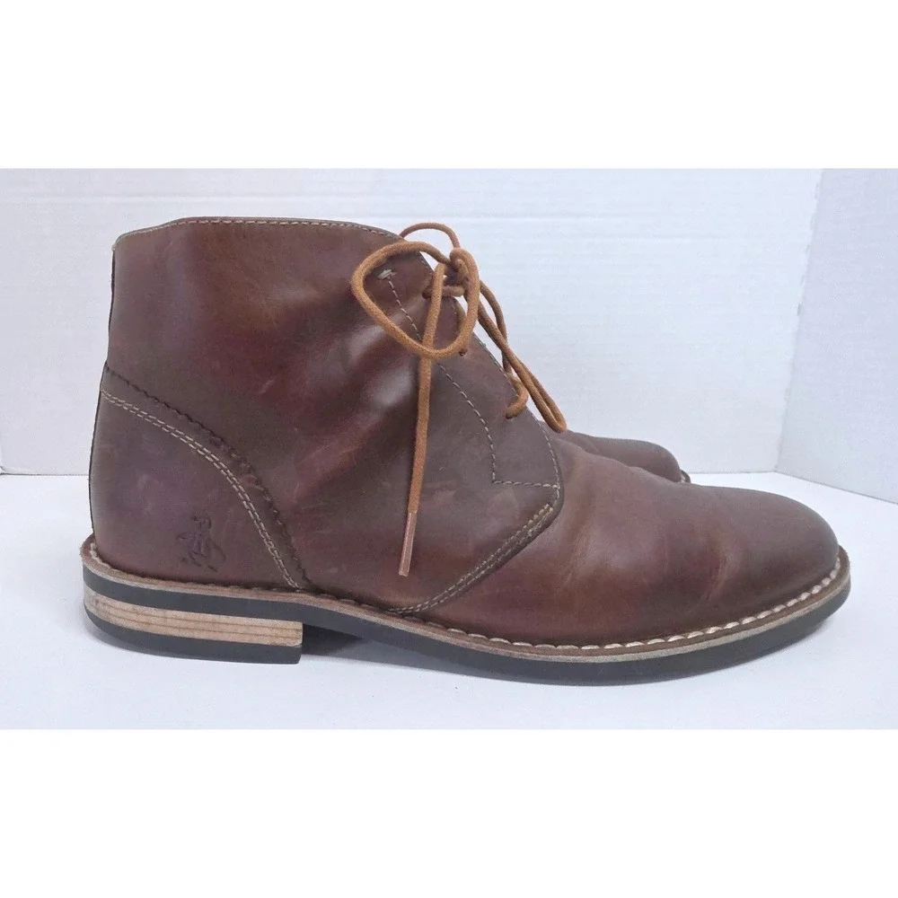 Original Penguin Merle Brown Leather Chukka Boots Lace‎ Up Ankle Boots SZ 13?
