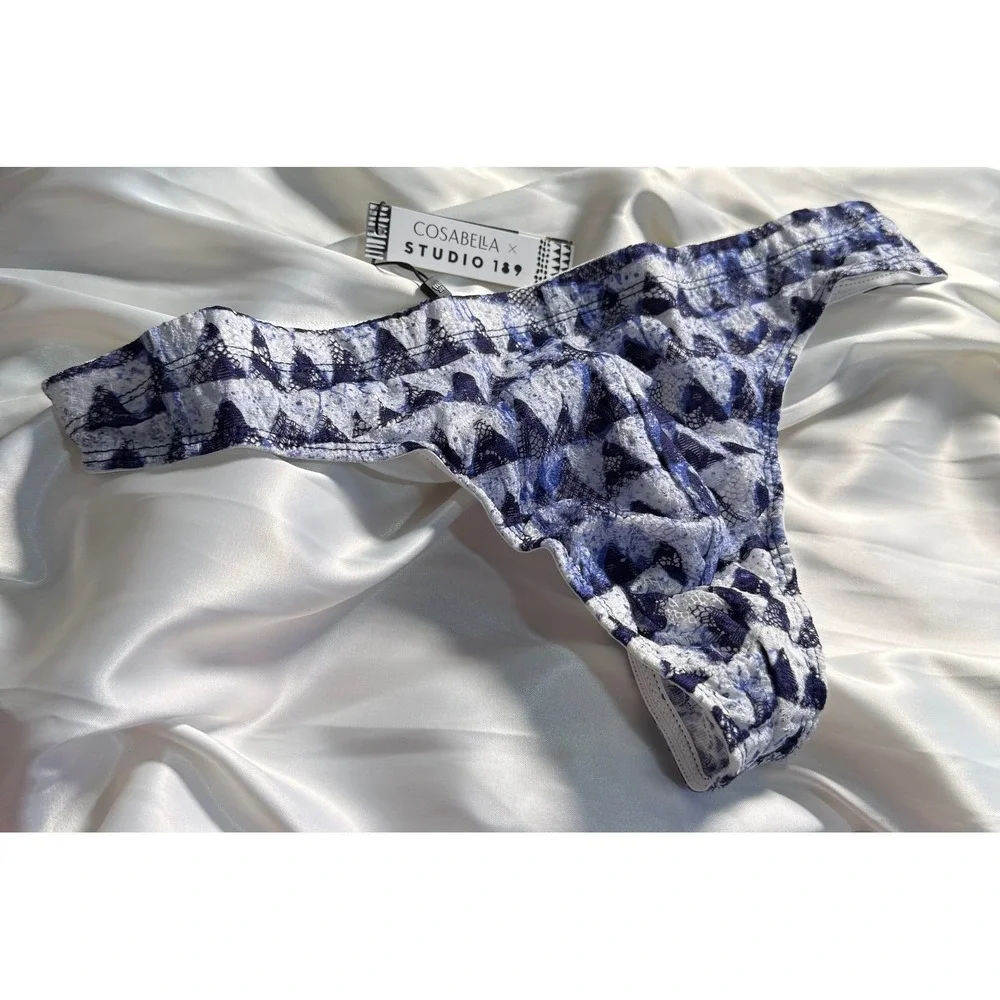 CosaBella Men's Printed Lace G-String Thong‎ Sheer Designer Underwear Luxury XL
