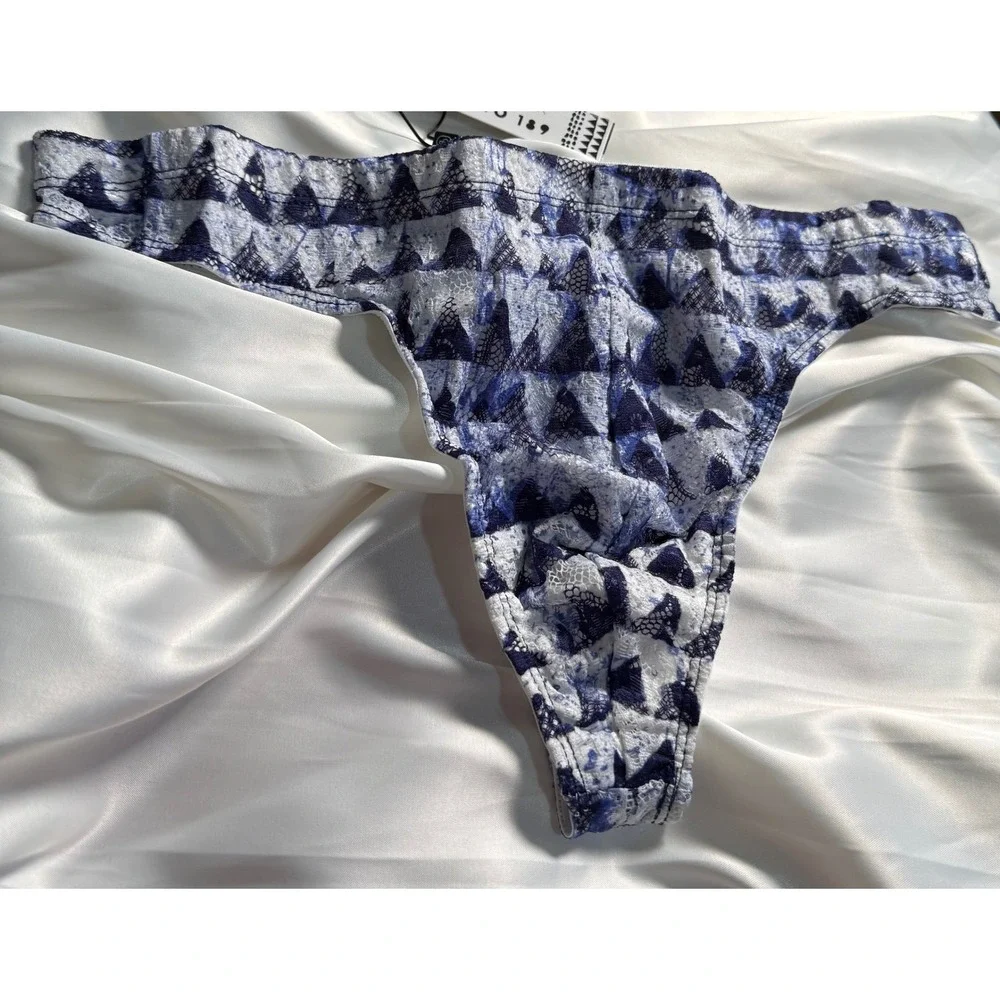 CosaBella Men's Printed Lace G-String Thong‎ Sheer Designer Underwear Luxury XL