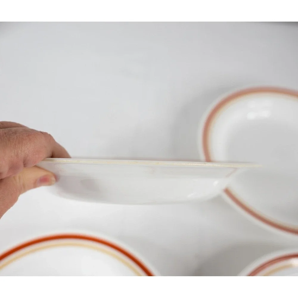 Vintage Corelle Dinnerware Set Cinnamon‎ Chestnut White Orange 16pc plates bowls