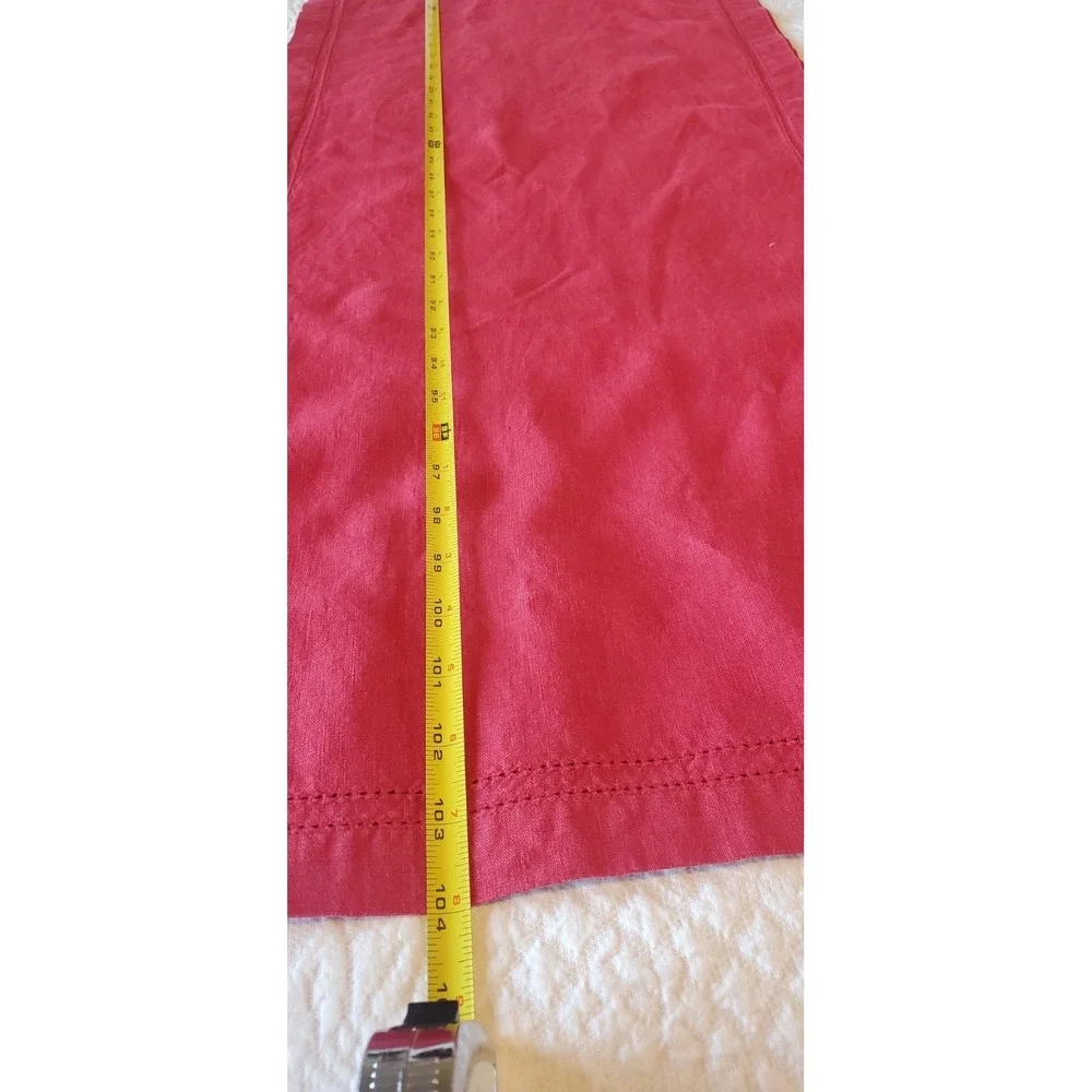 Williams Sonoma 100% Linen Table Runner Rectangle 16 X‎ 104 Red
