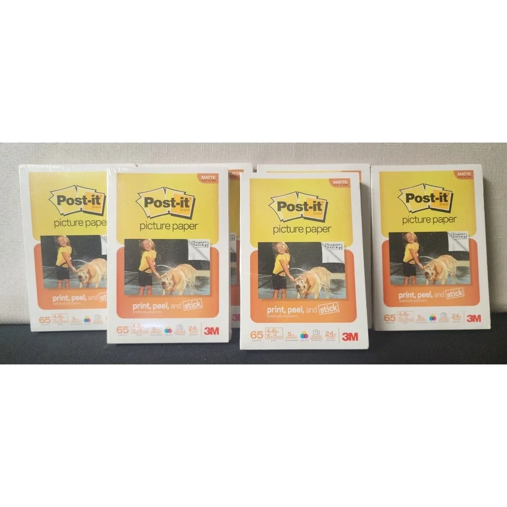 3M Post-it Picture Paper Print Peel And Stick 65 Sheets X‎ 6   Matte   New
