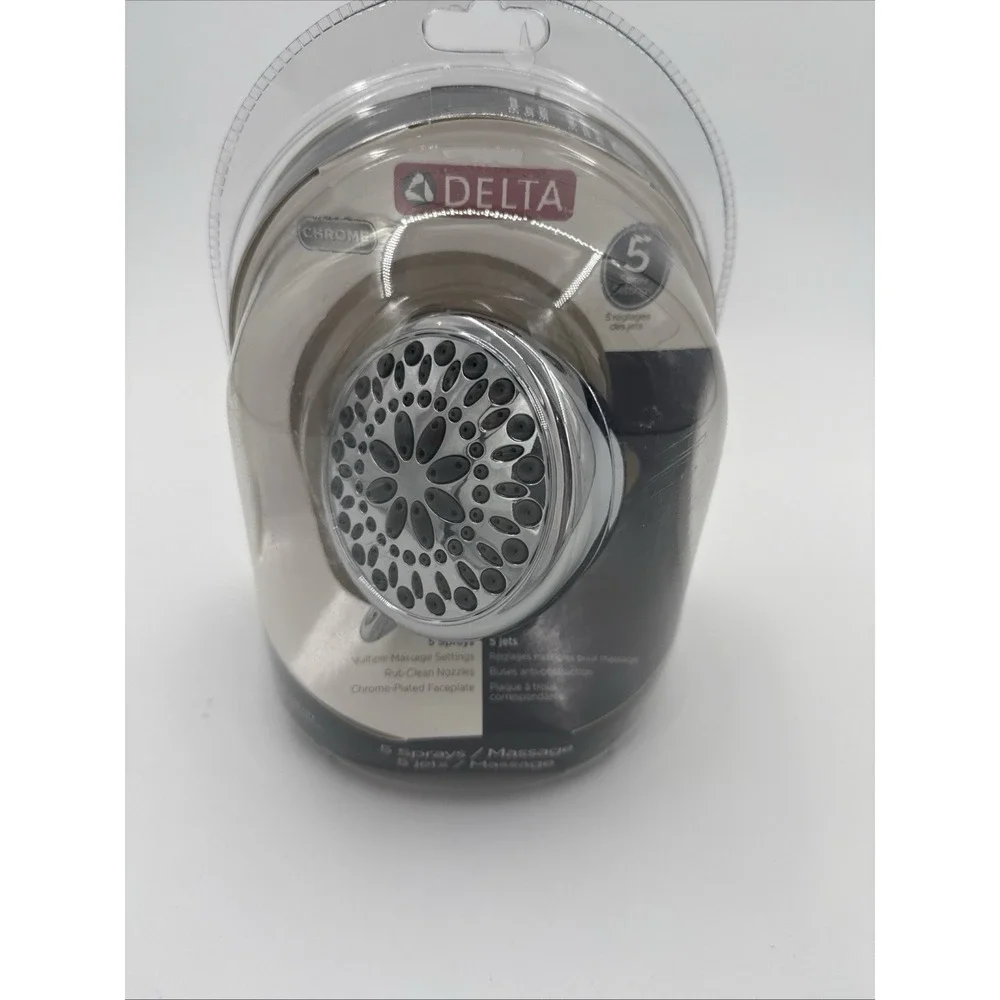 Delta 75551 Five Spray Massage Shower Head Chrome Faucet