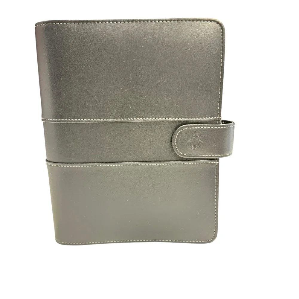 Franklin Covey Faux Leather Planner Organizer Tabs and‎ Pockets Black