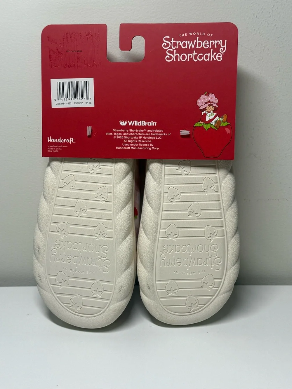 Strawberry Shortcake Kids Fuzzy Slippers Pink Plaid Size 2/3