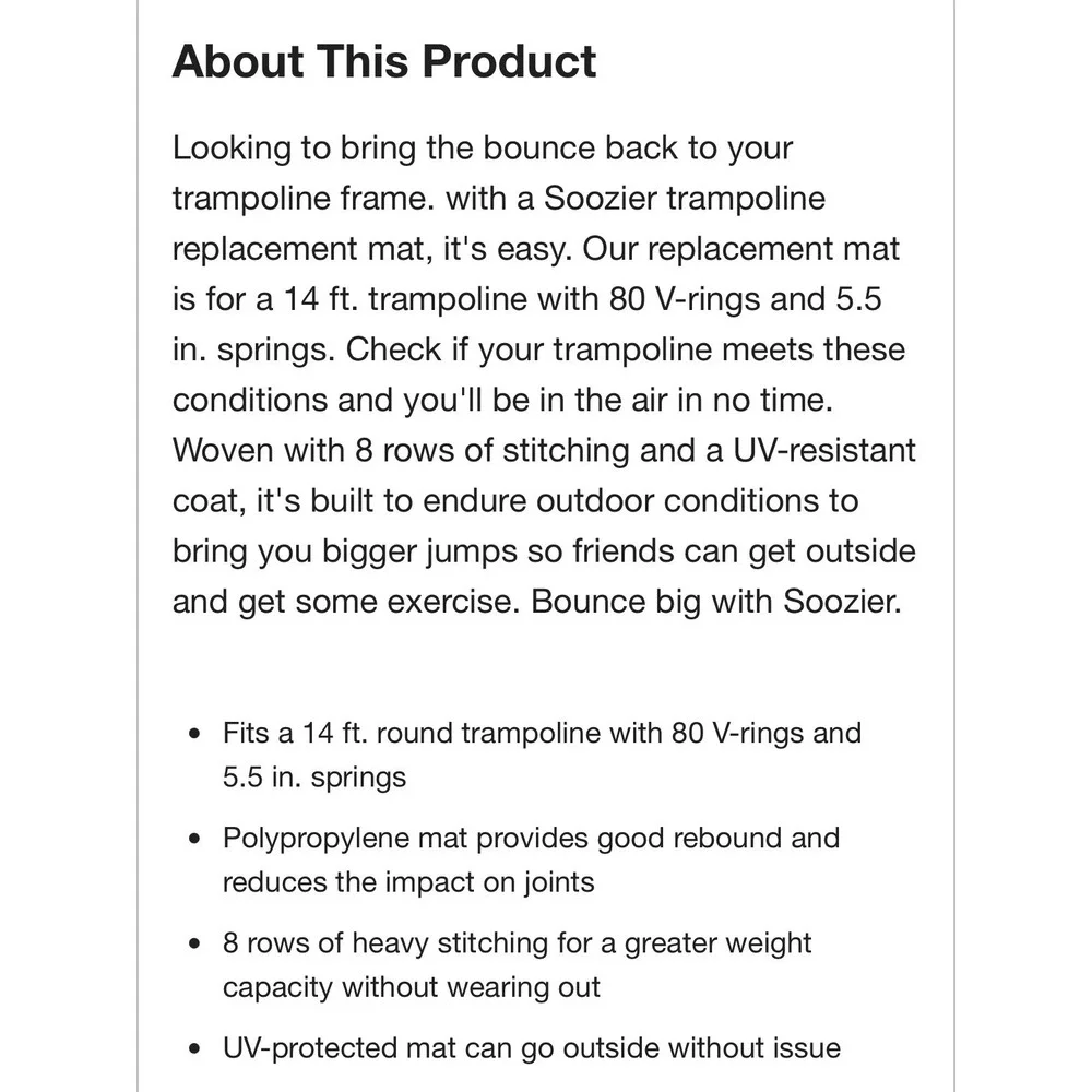 N/A soozier trampoline