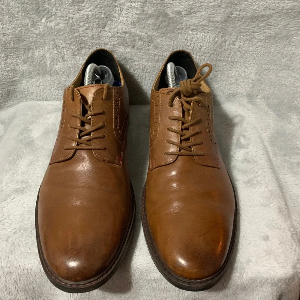 Bostonian Commonwealth‎ Men's Tan Leather Wingtip Oxford Dress Shoes Size 10.5