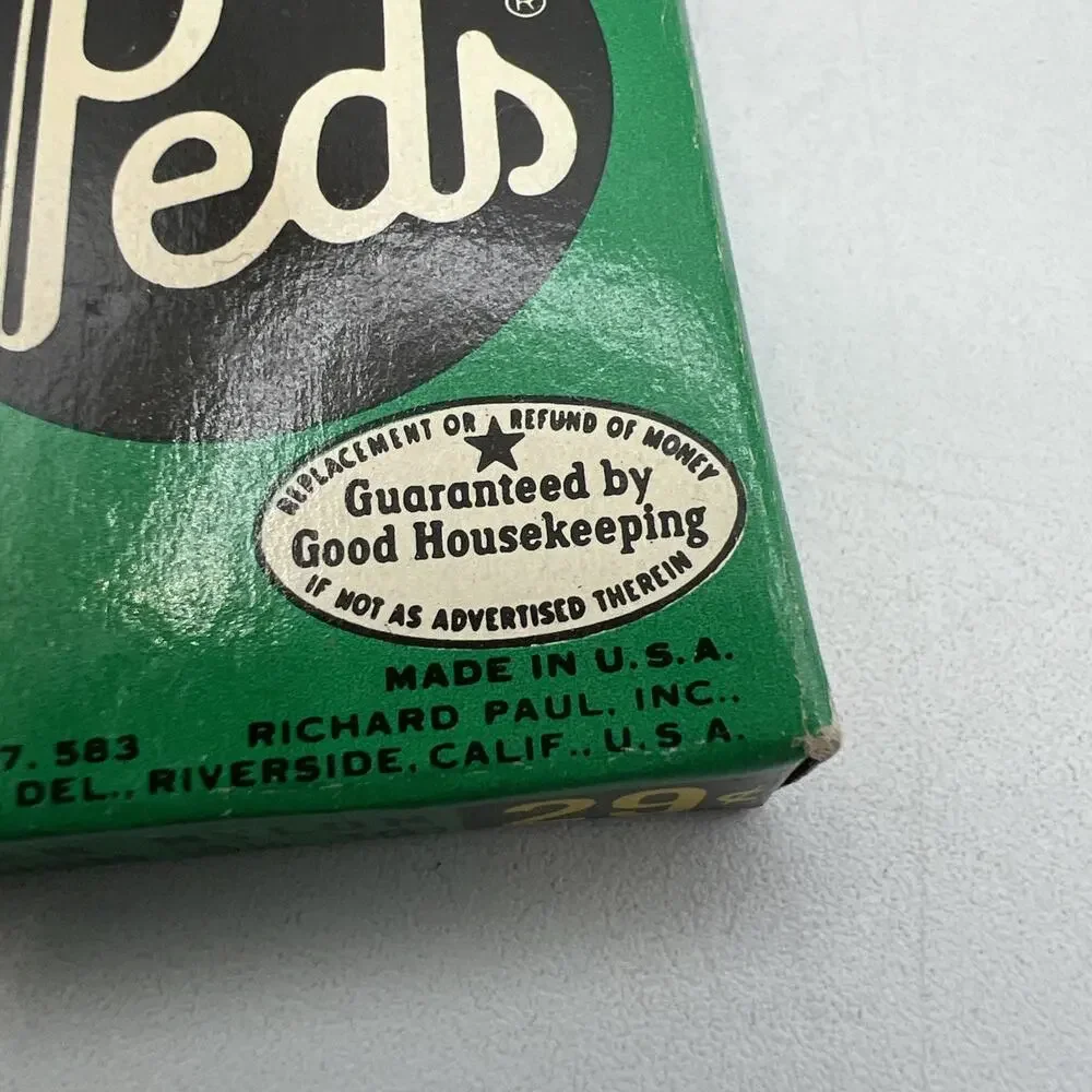 Vintage Box of Medium Toe Peds All Nylon Knit Suntan Open Back Open Toe Shoes