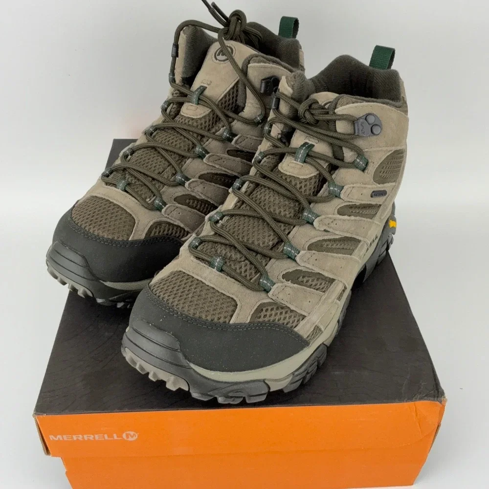 Merrell Moab 2 Mid WP Boulder Mens Hiking Boots J033323W Size 10 Wide Brown