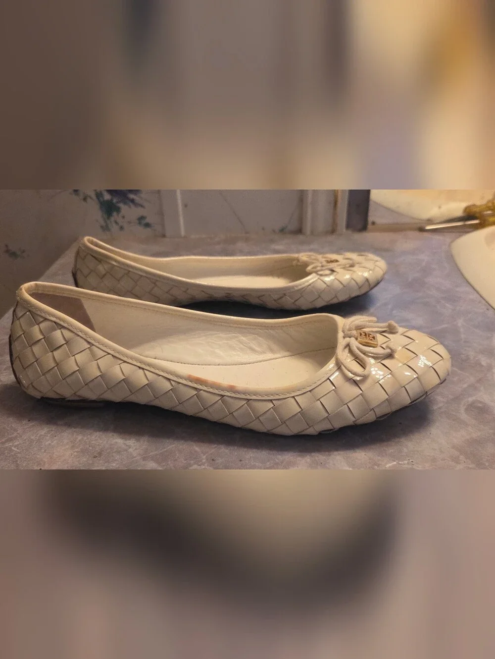 Tory Burch white woven