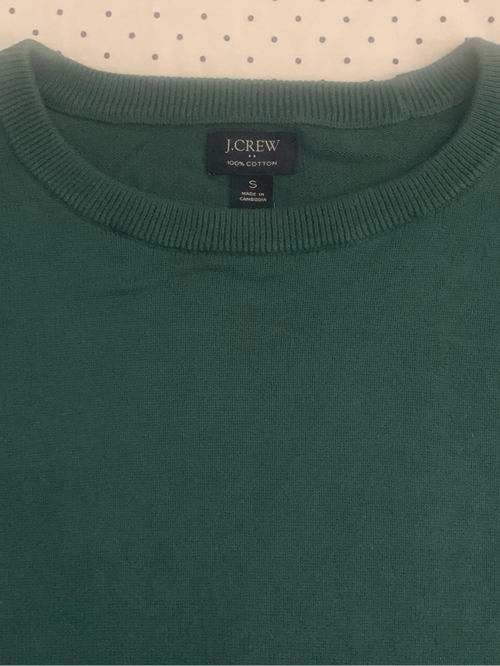 J CREW All Cotton Green Crewneck Sweater