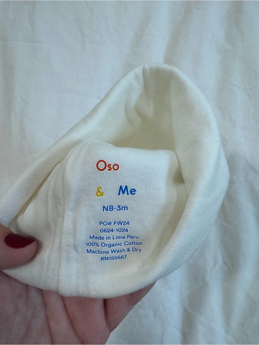 Cream Kids Beanie Hat with Pink Trim