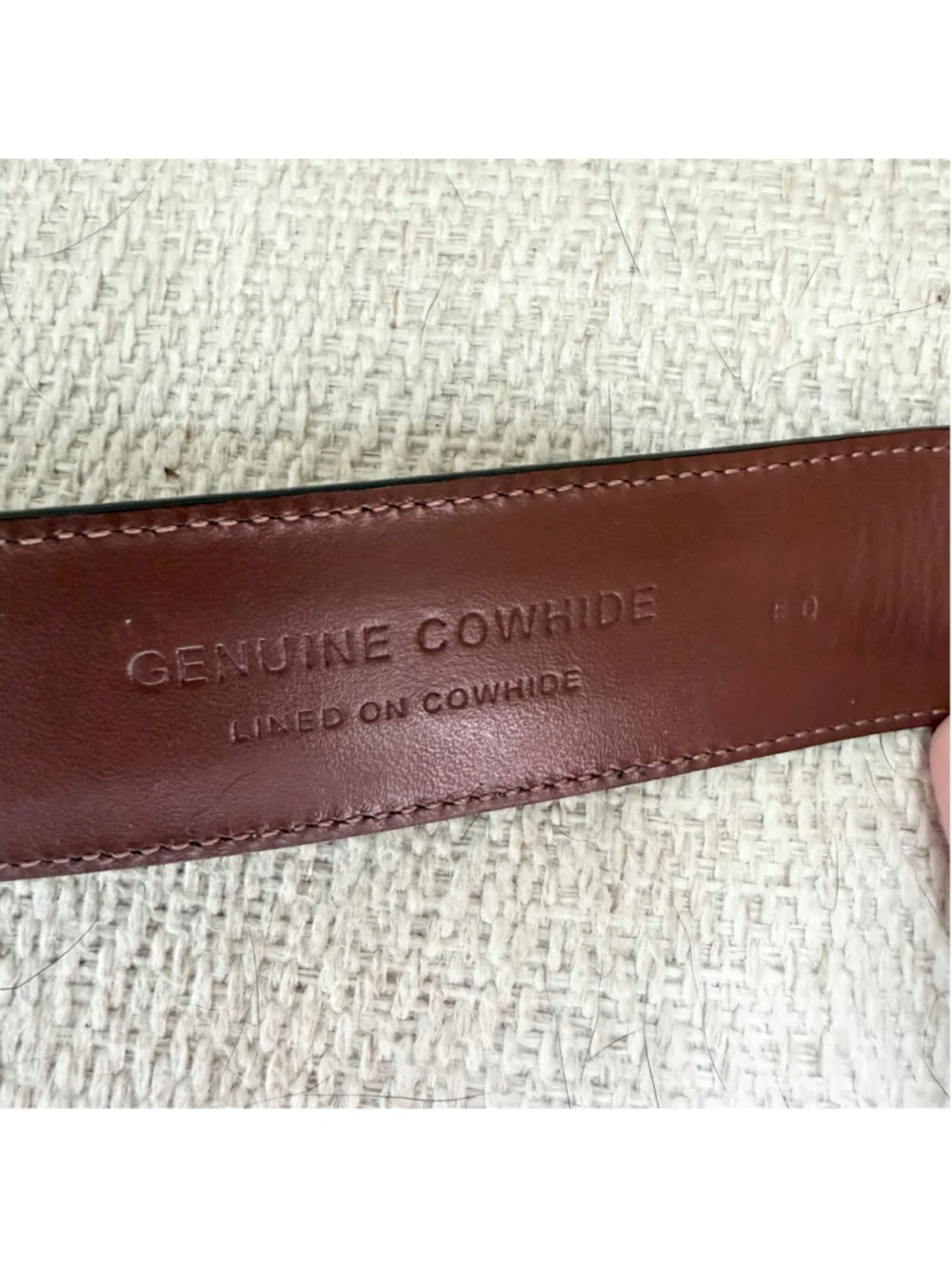 EUC Men’s Size 36 Perry Ellis Portfolio Genuine Cowhide Dk Brown Dress Belt