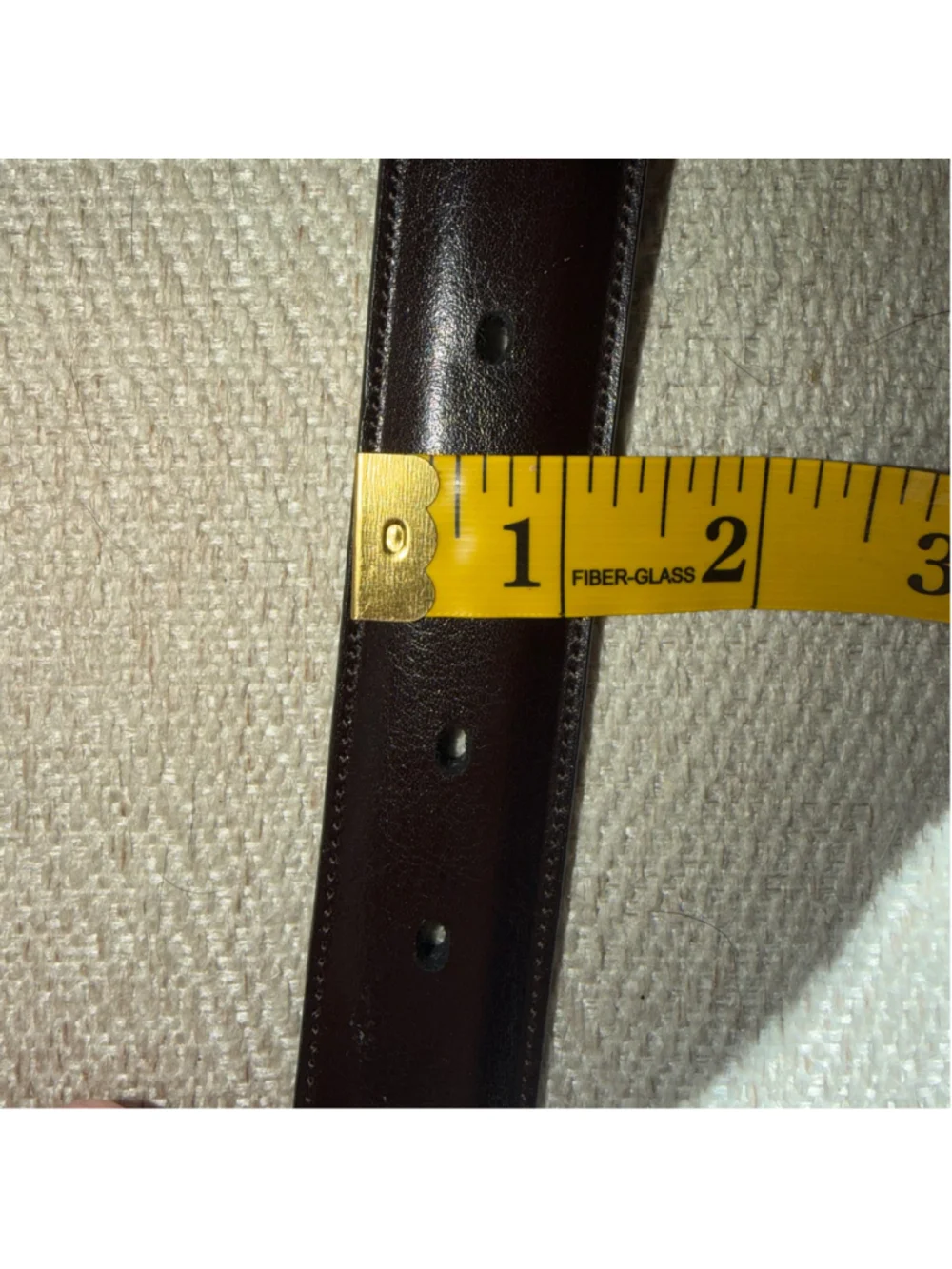 EUC Men’s Size 36 Perry Ellis Portfolio Genuine Cowhide Dk Brown Dress Belt