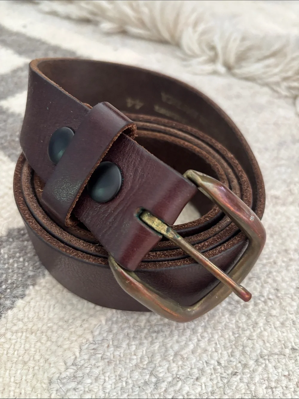Men's Grain Leather Classic Chocolate Dark Mocha Brown Leather Belt Big and Tall