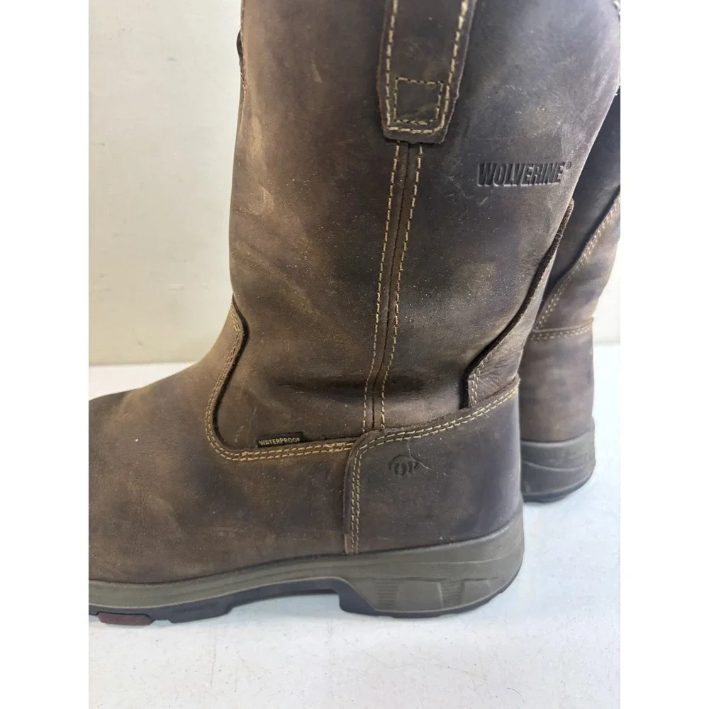 Wolverine Cabor Wellington Brown‎ Slip Resistant Boots W10319 Men's Size 14 EUC