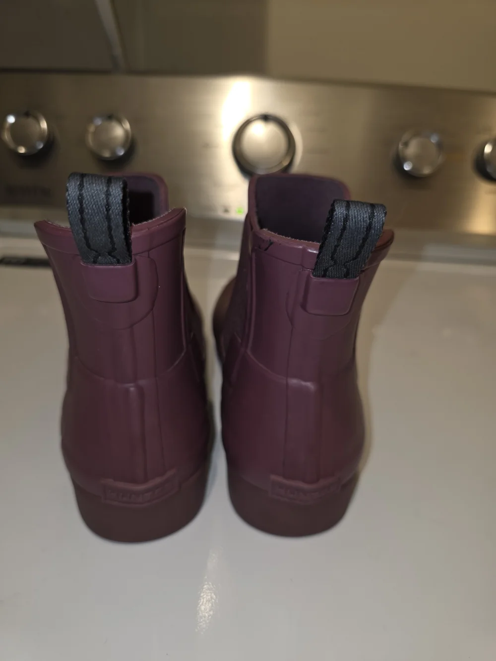 Hunter Burgundy Chelsea Rain Boots
