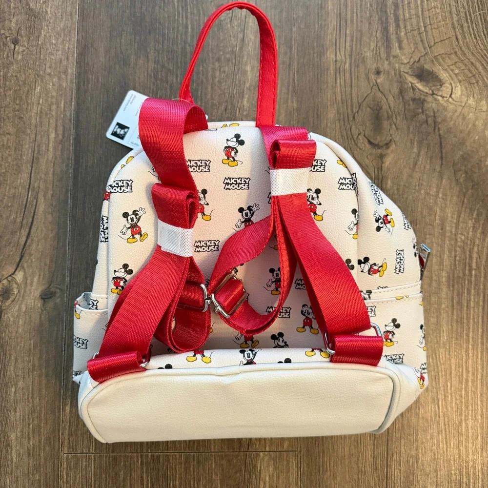 Disney Mickey Mouse Mini Backpack Kids White Red 3D Ears Theme Park Character