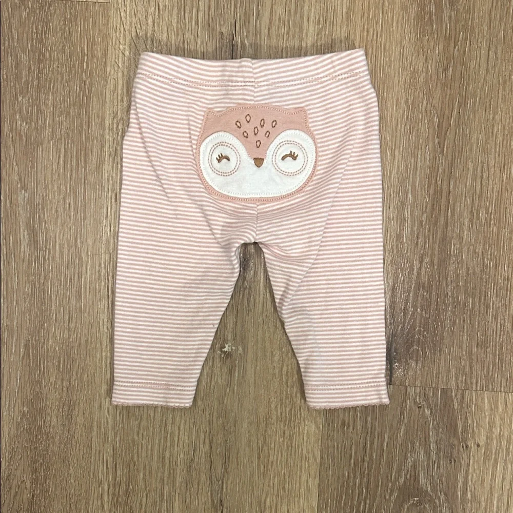 Carter’s Pink Striped Baby Pants with Owl Design