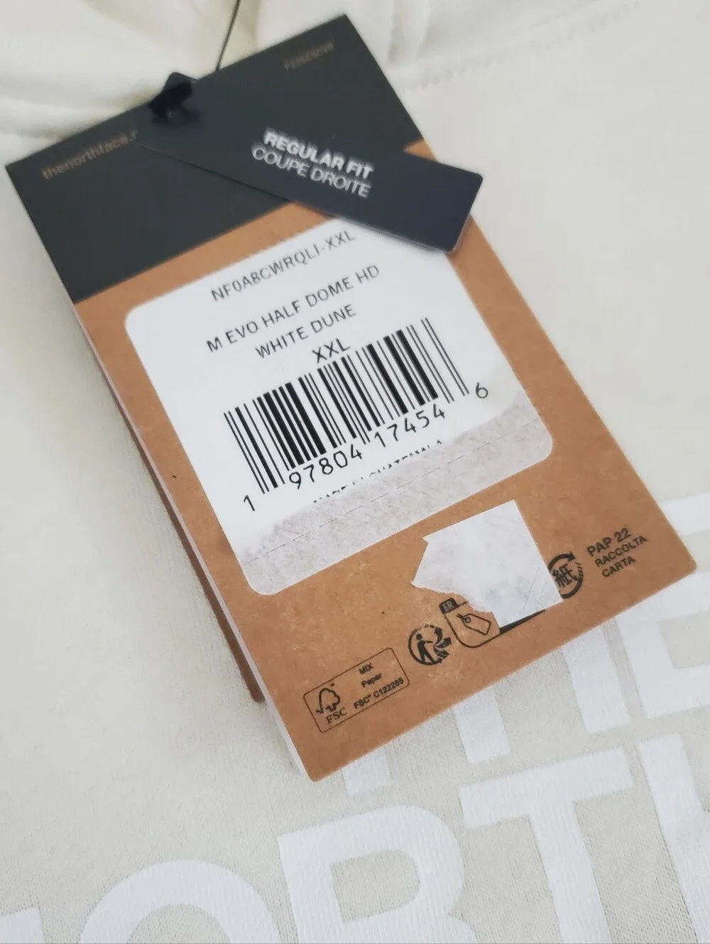 The North Face Cream/Off-White Logo Hoodie XXL