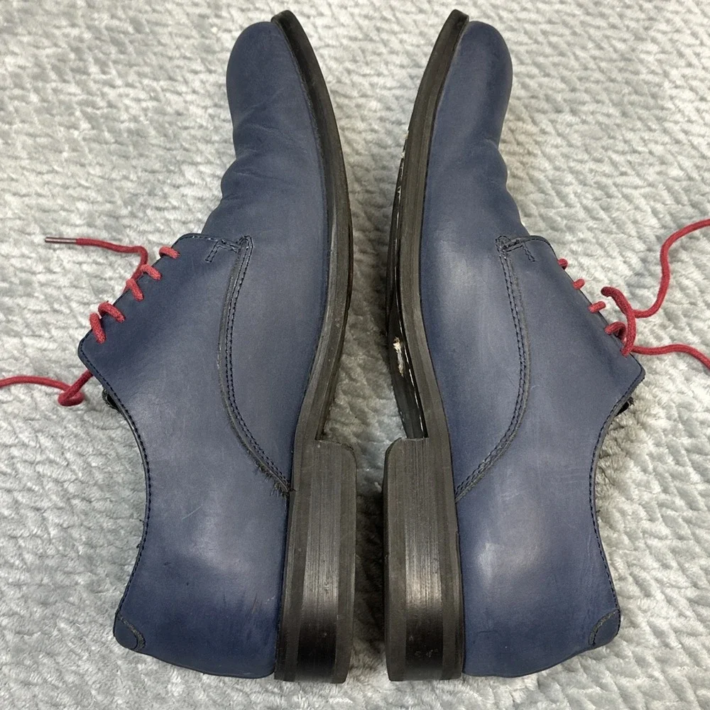 Penguin Bryan by Munsingwear Shoes Men's‎ 8 Blue Leather Oxford Red Laces Dress