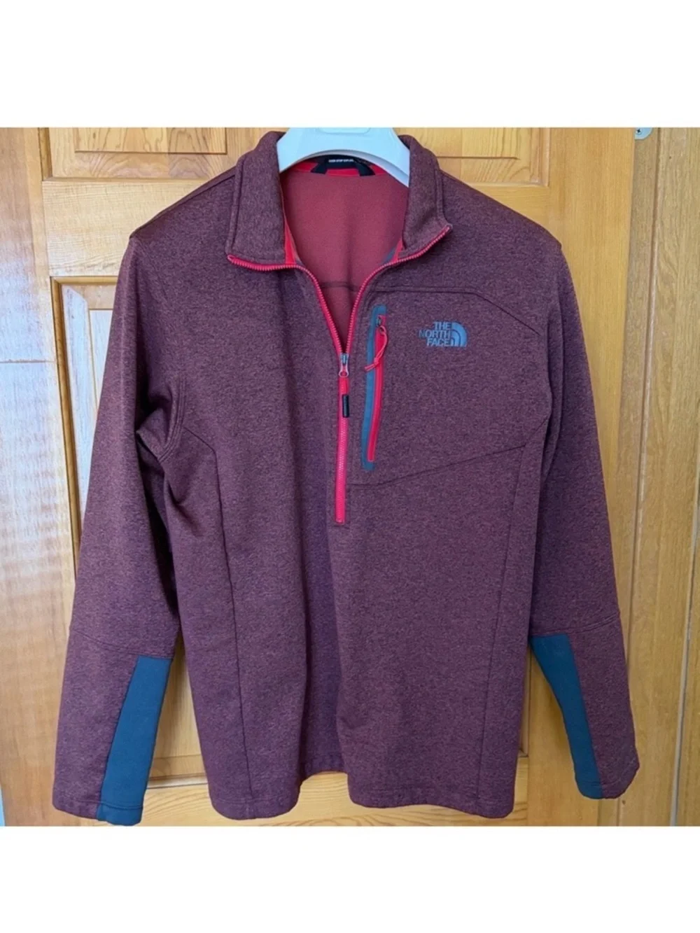 The North Face Men Canyonlands 1/2 Zip Fleece Pullover Jacket Sz XL Burgundy Red
