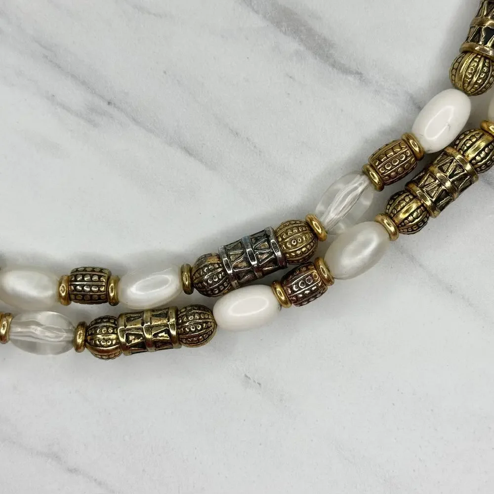 Express Vintage Chunky Beaded Gold Chain Belt Large (L/XL) Boho Statement ✨