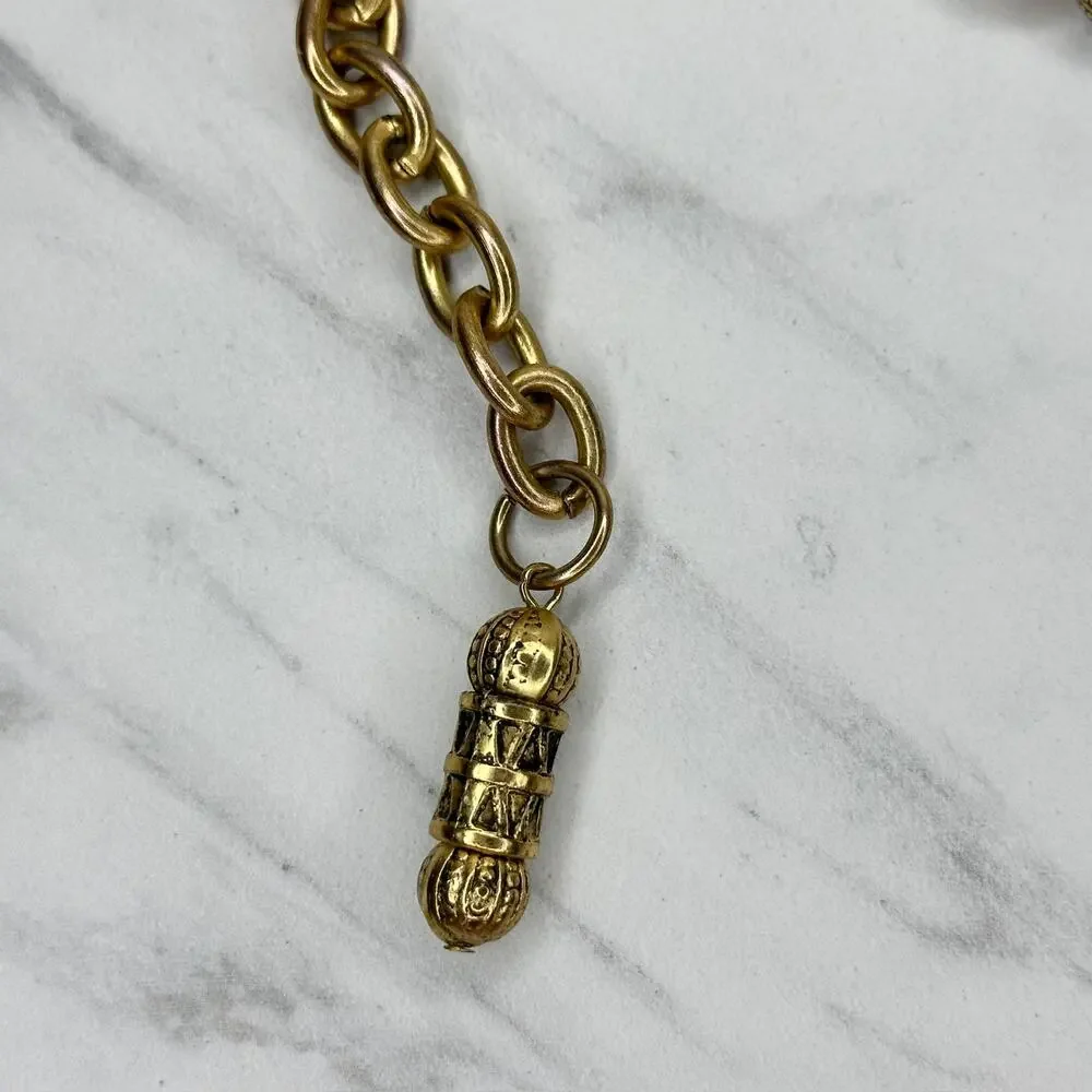 Express Vintage Chunky Beaded Gold Chain Belt Large (L/XL) Boho Statement ✨