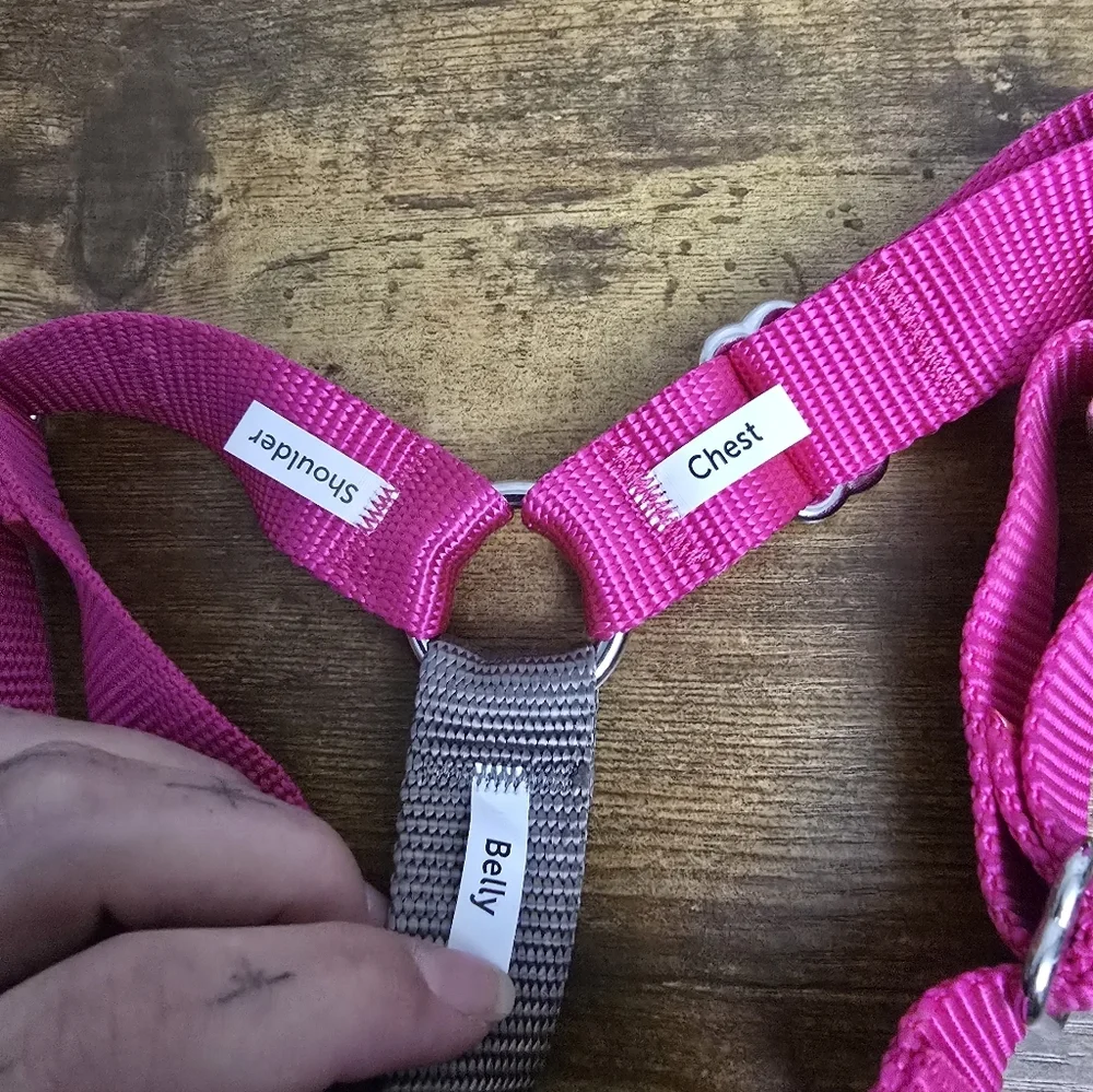 Easy Walk Pink and Gray Dog Harness Sime M/L Like New