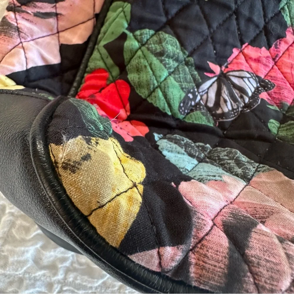 Vera Bradley Vivian Hobo Bag Havana Rose Retired Floral Large Purse