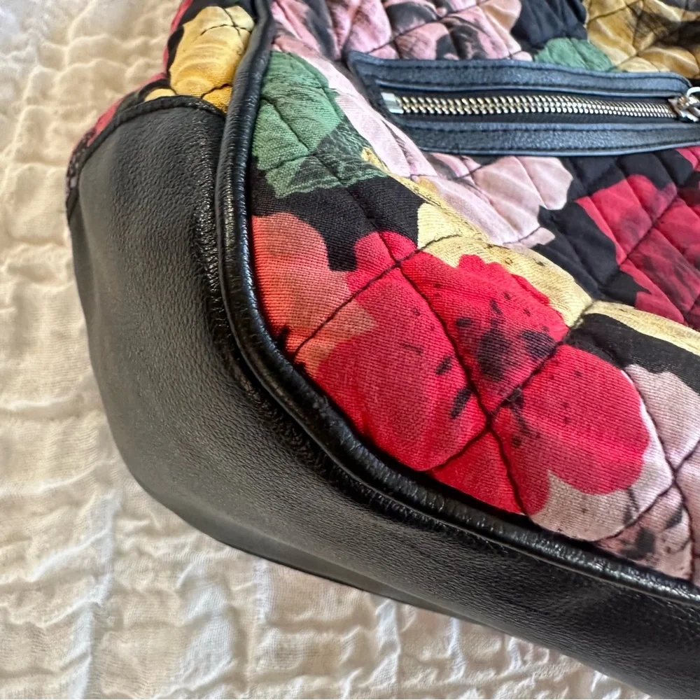 Vera Bradley Vivian Hobo Bag Havana Rose Retired Floral Large Purse